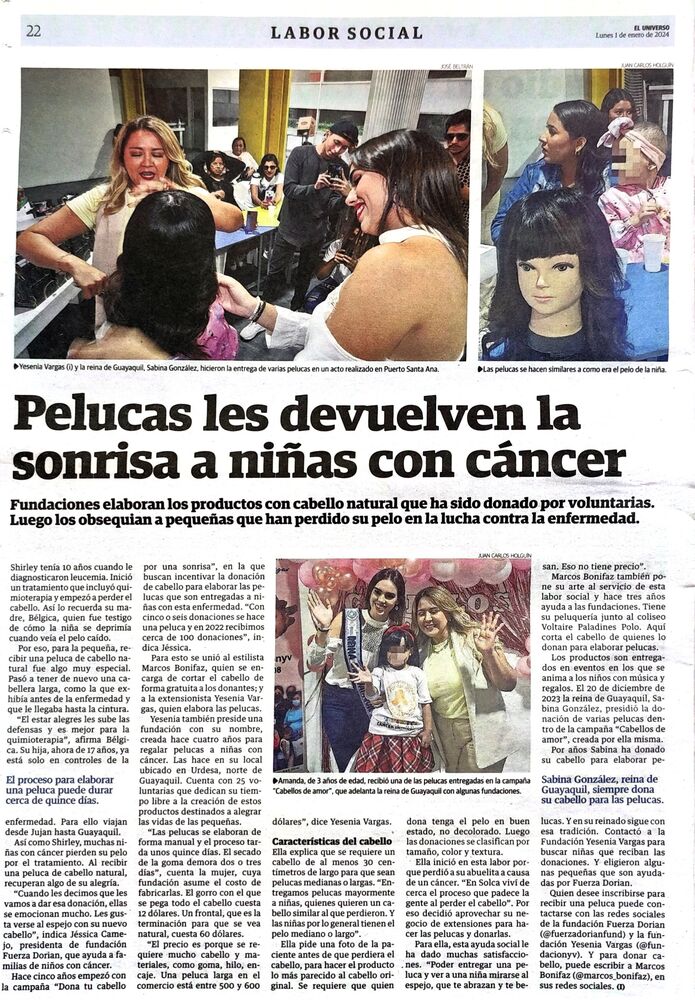 Yesenia Vargas en el diario El Universo